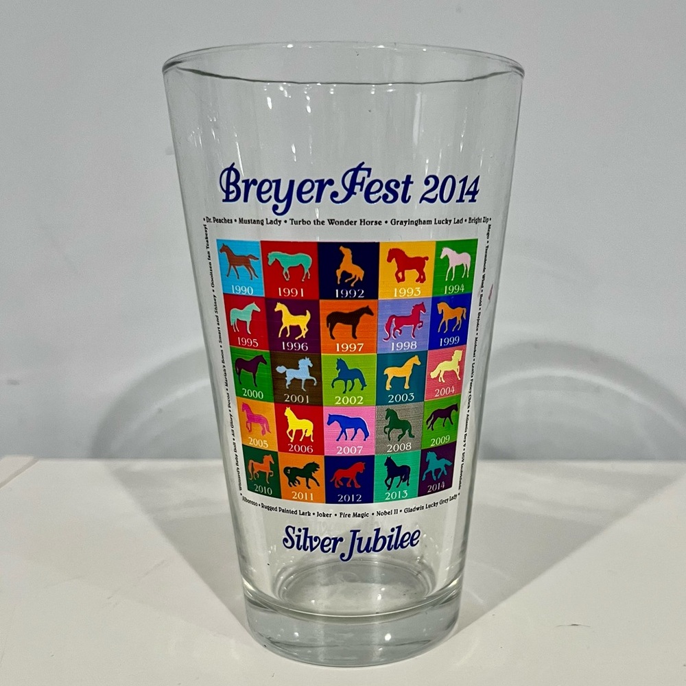 Breyerfest 2014 Silver Jubilee 6" Limited Edition Collectible Glass Cup Breyer